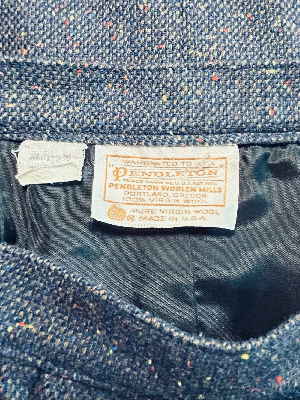 Pendleton Navy A-Line Skirt with Subtle Sparkle - Picture 7 of 7